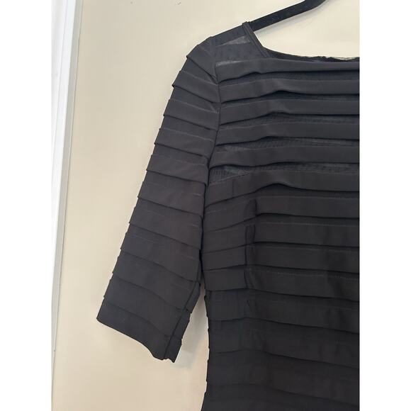 Adrianna Papell Womens Pleated Tiered Black Dress/ Size 6 - Picture 3 of 8